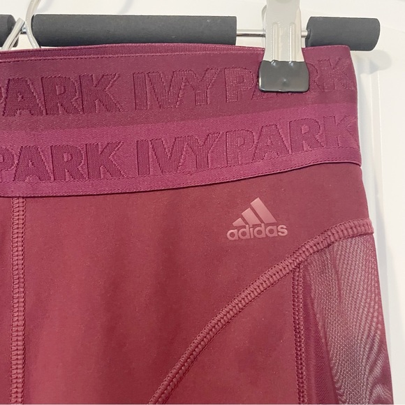 adidas x IVY PARK mesh legging shorts in maroon Size Small - Picture 6 of 12